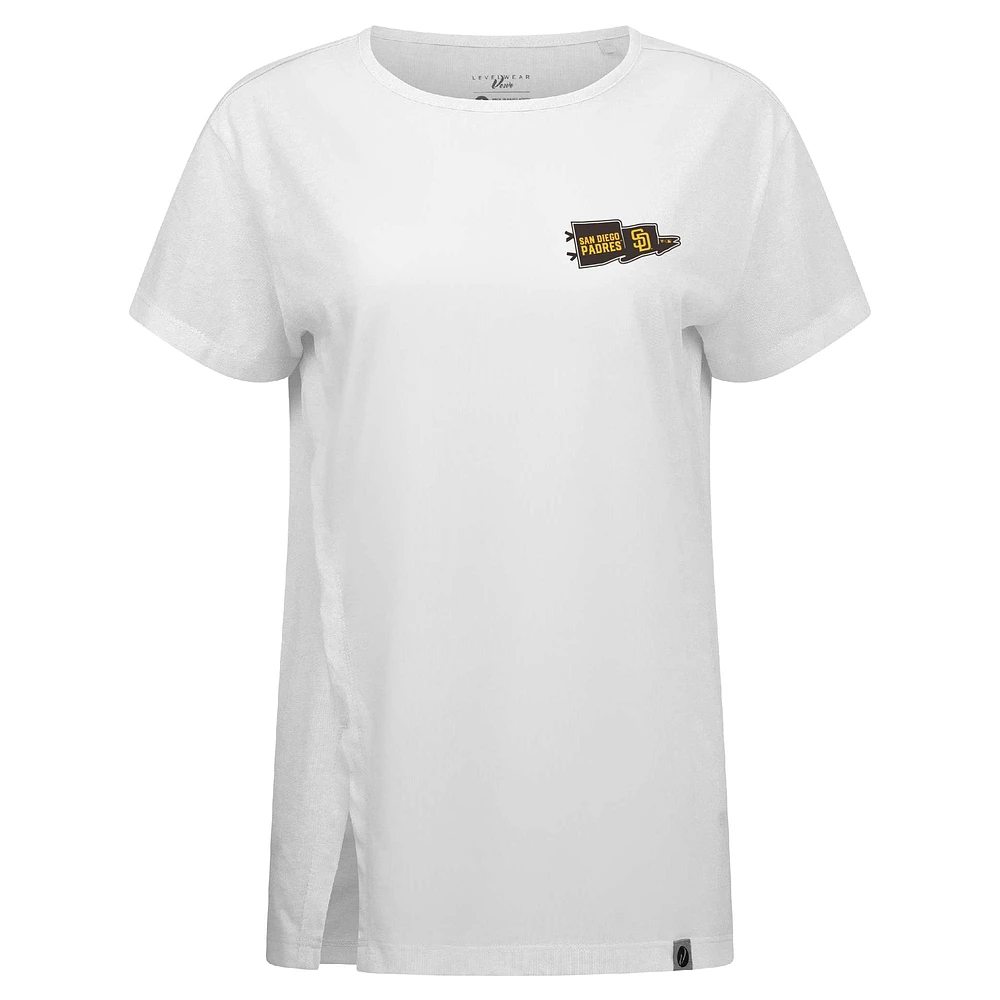 Women's Levelwear White San Diego Padres Influx Rafters T-Shirt