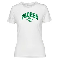 Women's Levelwear White San Diego Padres St. Patrick's Day Maddox Plaid T-Shirt