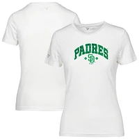 Women's Levelwear White San Diego Padres St. Patrick's Day Maddox Plaid T-Shirt