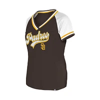 Women's New Era Brown San Diego Padres Gameday Raglan V-Neck T-Shirt