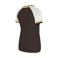 Women's New Era Brown San Diego Padres Gameday Raglan V-Neck T-Shirt