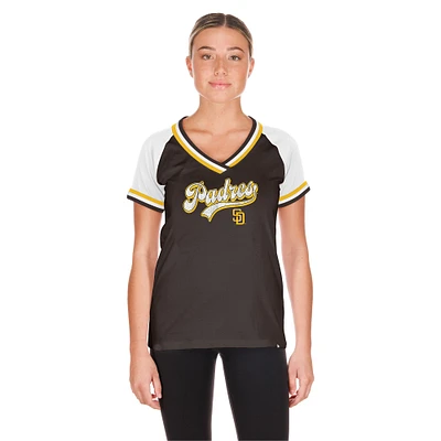 Women's New Era Brown San Diego Padres Gameday Raglan V-Neck T-Shirt