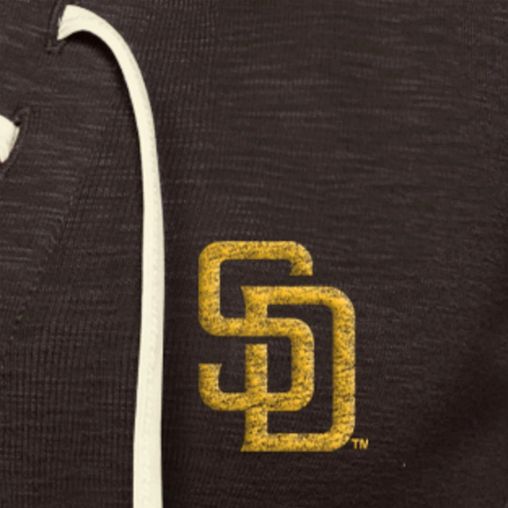 Women's New Era Brown San Diego Padres Throwback Lace Up T-Shirt