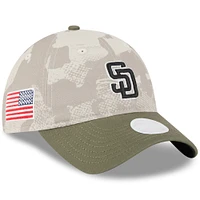 Women's New Era Light Beige/Olive San Diego Padres 2025 Armed Forces Day 9TWENTY Adjustable Hat