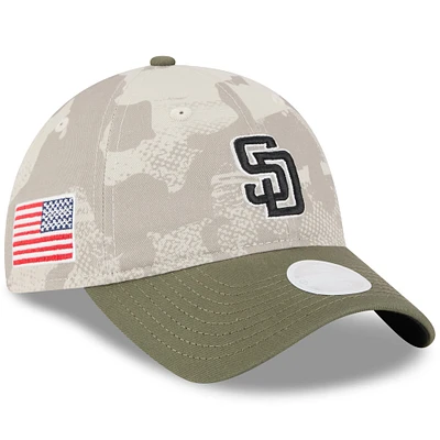 Women's New Era Light Beige/Olive San Diego Padres 2025 Armed Forces Day 9TWENTY Adjustable Hat