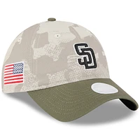 Women's New Era Light Beige/Olive San Diego Padres 2025 Armed Forces Day 9TWENTY Adjustable Hat
