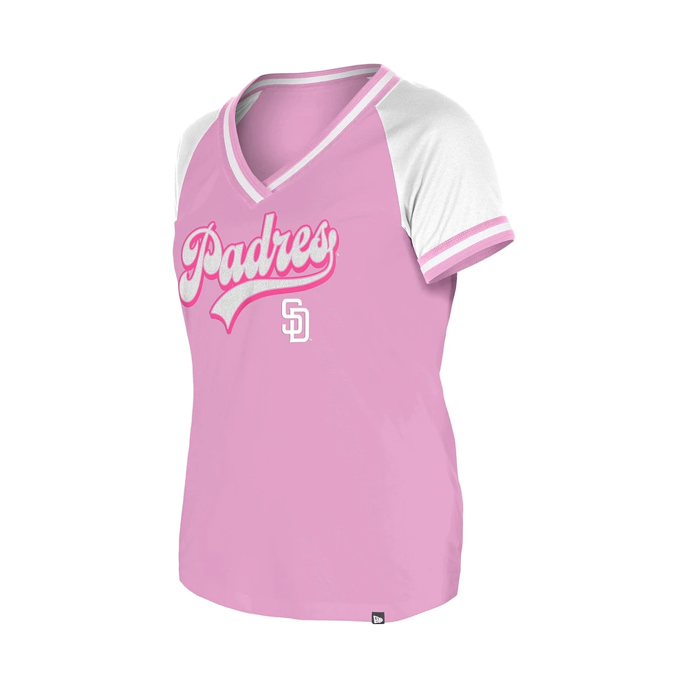 Women's New Era Light Pink San Diego Padres Gameday V-Neck T-Shirt