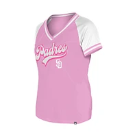 Women's New Era Light Pink San Diego Padres Gameday V-Neck T-Shirt