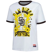 Women's New Era White San Diego Padres Oversized Ringer T-Shirt