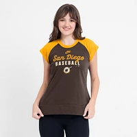 Women's Nike Brown/Gold San Diego Padres Cooperstown Collection Raglan Performance T-Shirt