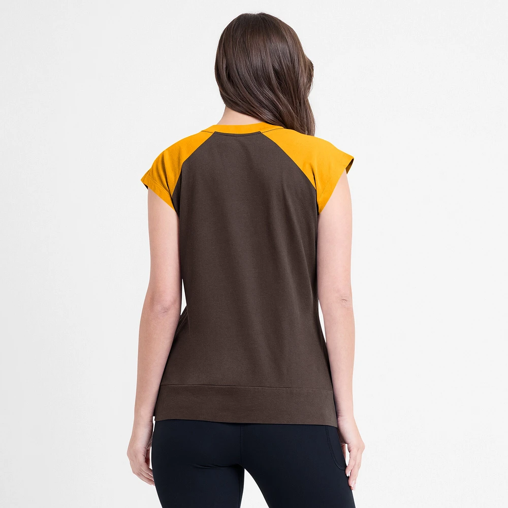 Women's Nike Brown/Gold San Diego Padres Cooperstown Collection Raglan Performance T-Shirt
