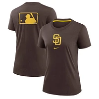 Women's Nike Brown San Diego Padres Authentic Collection Early Work Tri-Blend T-Shirt