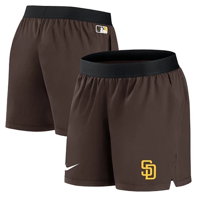 Short Nike San Diego Padres Authentic Collection Team Performance pour femme, marron