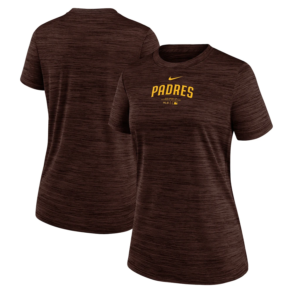 Women's Nike Brown San Diego Padres Authentic Collection Velocity Performance T-Shirt