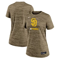 Women's Nike  Brown San Diego Padres Authentic Collection Velocity Performance T-Shirt