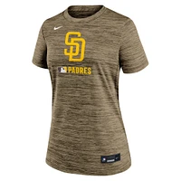 Women's Nike  Brown San Diego Padres Authentic Collection Velocity Performance T-Shirt