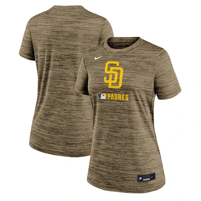 Women's Nike  Brown San Diego Padres Authentic Collection Velocity Performance T-Shirt