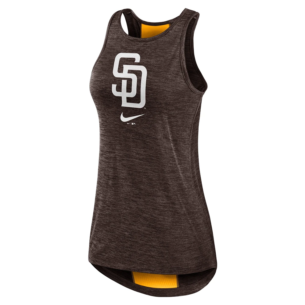 Débardeur à col montant Nike San Diego Padres Right Mix pour femme, marron