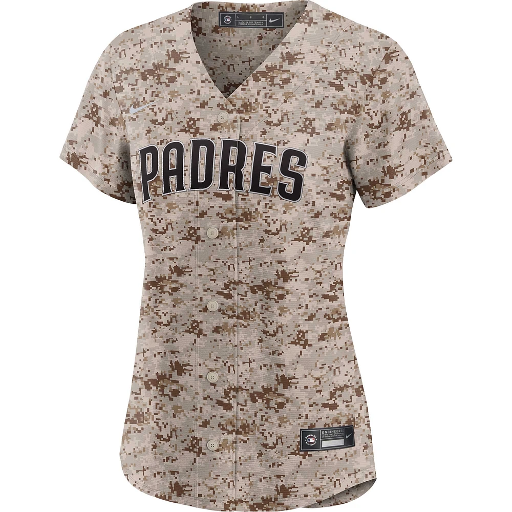 Maillot d'équipe Nike Camo San Diego Padres USMC Alternate Replica pour femme