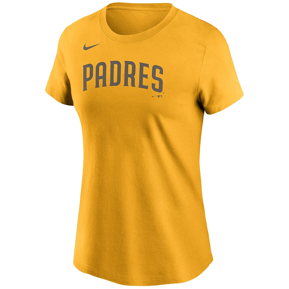 T-shirt Nike Fernando Tatís Jr. doré avec nom et numéro des San Diego Padres pour femme