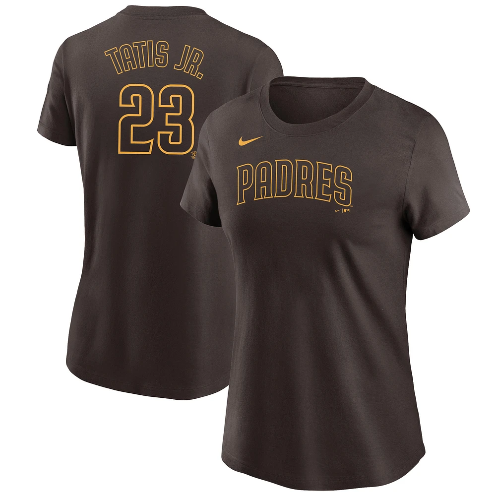 T-shirt avec nom et numéro des San Diego Padres Nike Fernando Tatis Jr. marron pour femme