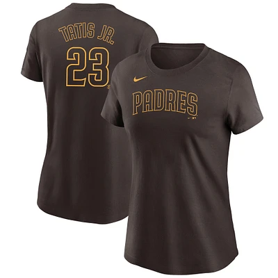 Women's Nike Fernando Tatis Jr. Brown San Diego Padres Name & Number T-Shirt