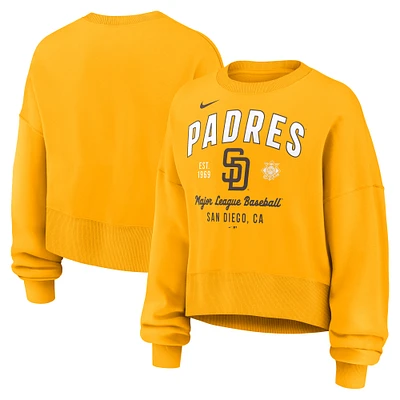 Sweat-shirt oversize à taille haute Nike Gold pour femme des Padres de San Diego