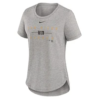 Women's Nike Heather Charcoal San Diego Padres Knockout Team Stack Tri-Blend T-Shirt