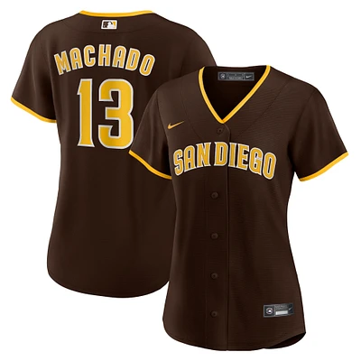 Maillot de joueur réplique Nike Manny Machado pour femme, San Diego Padres Road, marron