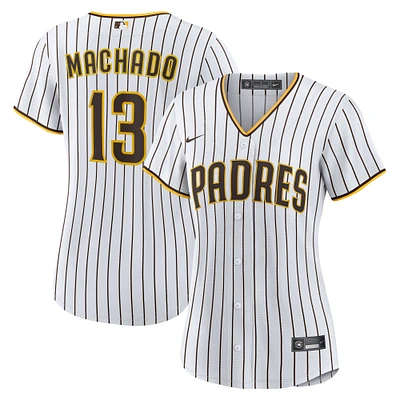 Maillot Femme Nike Manny Machado Blanc/Marron San Diego Padres Home Replica Player