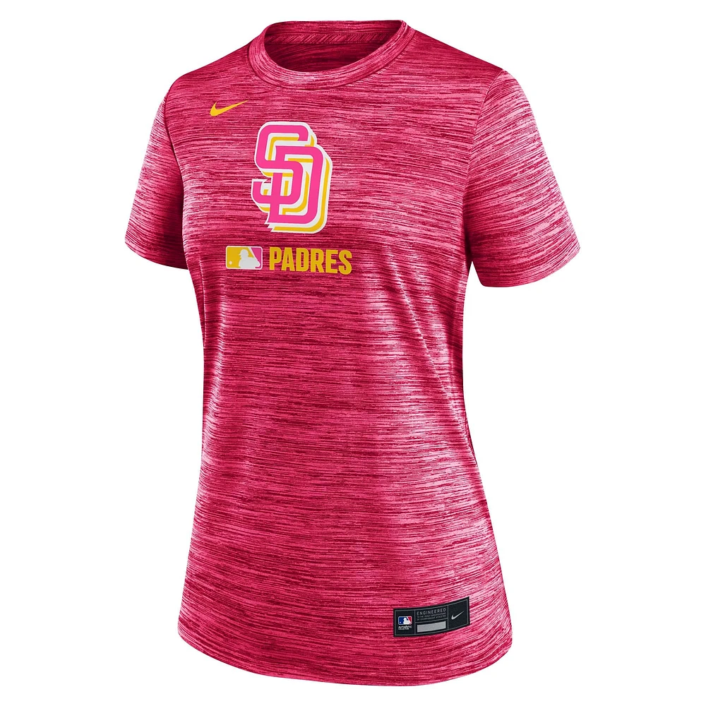 Women's Nike Pink San Diego Padres Authentic Collection City Connect Velocity Performance T-Shirt