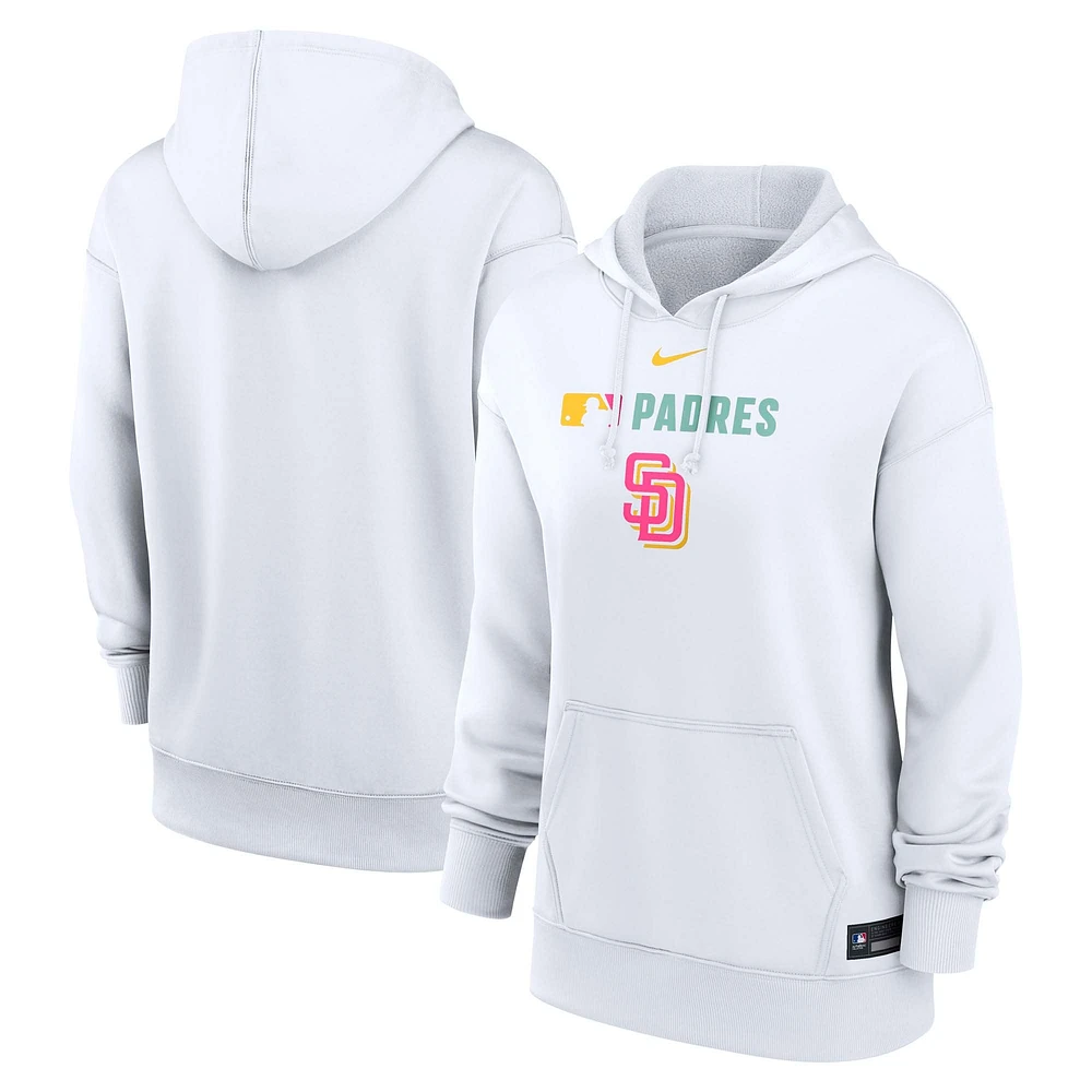 Sweat à capuche Nike City Connect Performance blanc pour femme San Diego Padres Authentic Collection