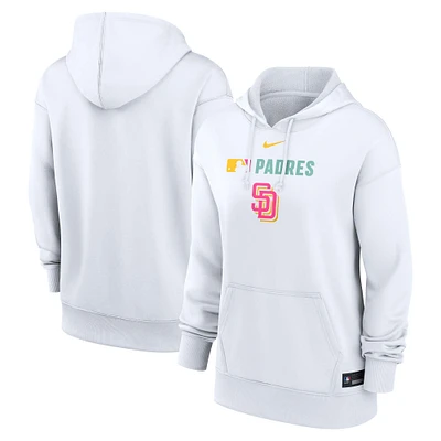 Sweat à capuche Nike City Connect Performance blanc pour femme San Diego Padres Authentic Collection