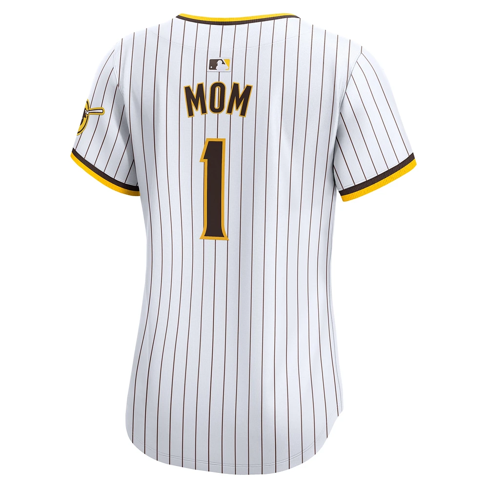 Women's Nike White San Diego Padres #1 Mom Home Limited Jersey