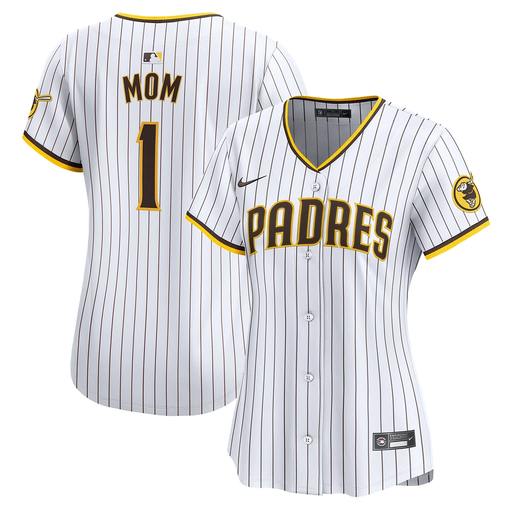 Women's Nike White San Diego Padres #1 Mom Home Limited Jersey