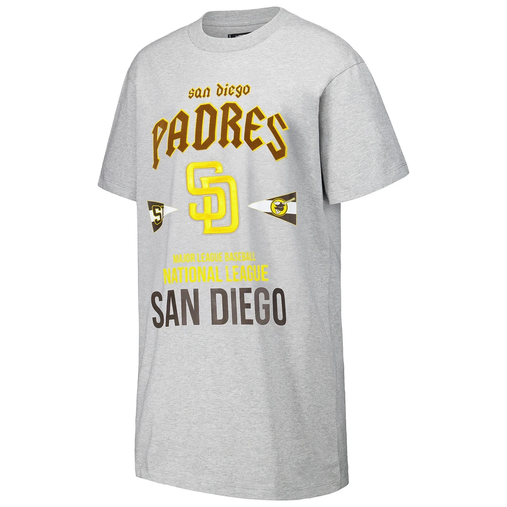 Women's Pro Standard Heather Gray San Diego Padres Oversized City Tour T-Shirt Dress