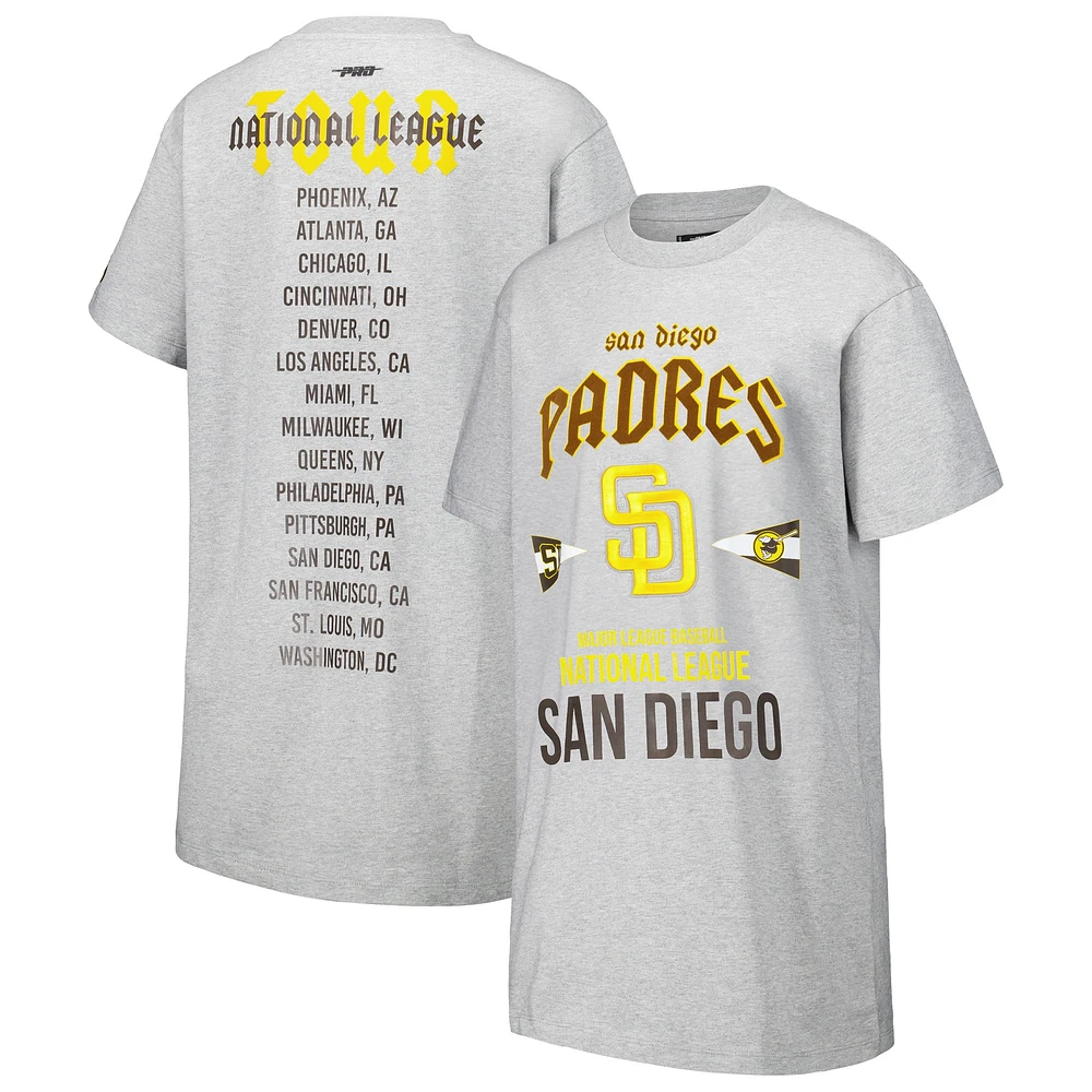 Women's Pro Standard Heather Gray San Diego Padres Oversized City Tour T-Shirt Dress