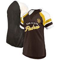 Women's Profile  Brown San Diego Padres Arched Notch Neck T-Shirt