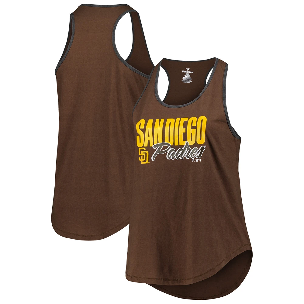 Women's Profile Brown San Diego Padres Plus Racerback Tank Top