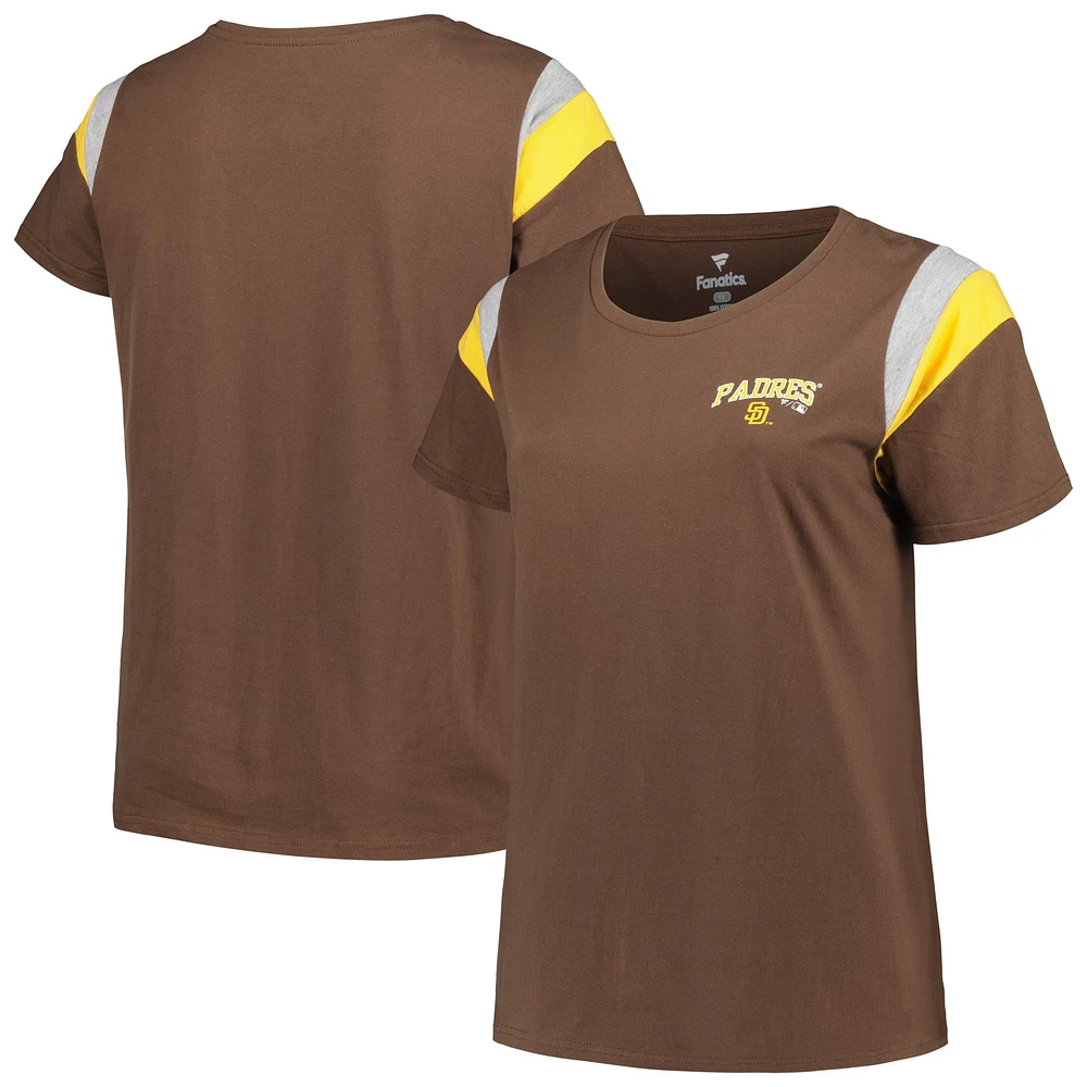 Women's Profile Brown San Diego Padres Plus Scoop Neck T-Shirt