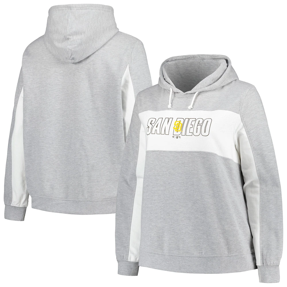 Women's Profile Heather Gray San Diego Padres Plus Pullover Hoodie