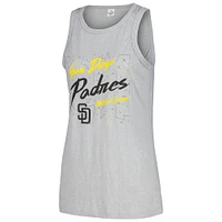 Women's Soft as a Grape Gray San Diego Padres Gauze High Neck Tank Top