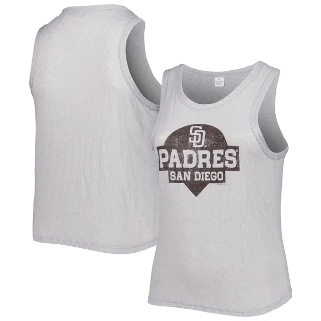 Women's Dkny Sport Brown San Diego Padres Madison Tri-Blend Tank Top Size: Large