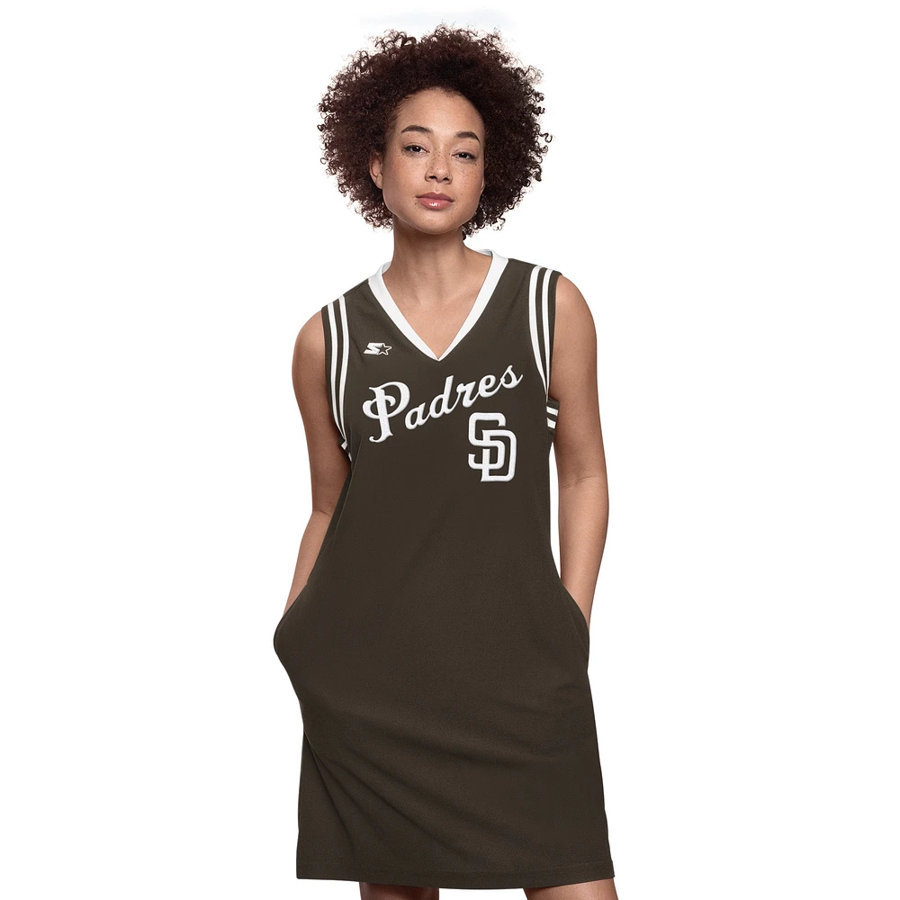 Women's Starter  Brown San Diego Padres Fast Track Sneaker V-Neck Dress