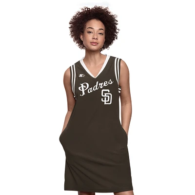 Women's Starter  Brown San Diego Padres Fast Track Sneaker V-Neck Dress