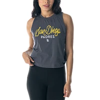 Women's The Wild Collective Charcoal San Diego Padres Side Knot Tank Top