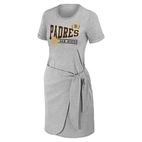 Women's WEAR by Erin Andrews Heather Gray San Diego Padres  Knotted T-Shirt Dress