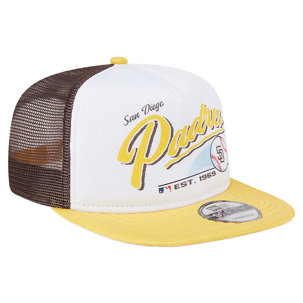 Casquette Snapback rétro 9FIFTY blanche des Padres de San Diego de New Era pour jeunes