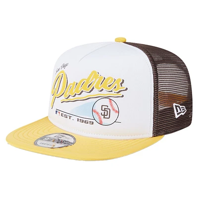 Casquette Snapback rétro 9FIFTY blanche des Padres de San Diego de New Era pour jeunes