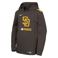 Youth Nike  Brown San Diego Padres Authentic Collection Performance Pullover Hoodie